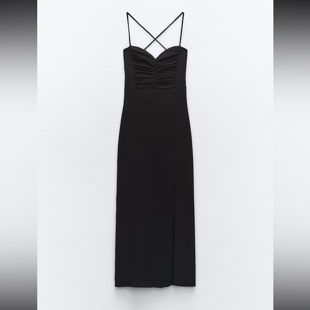 Zara MIDI Corset Black Dress